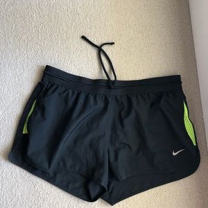 Nike black drawstring running shorts